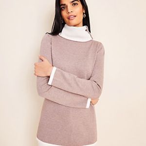 NWT Ann Taylor Button Collar Tunic Sweater